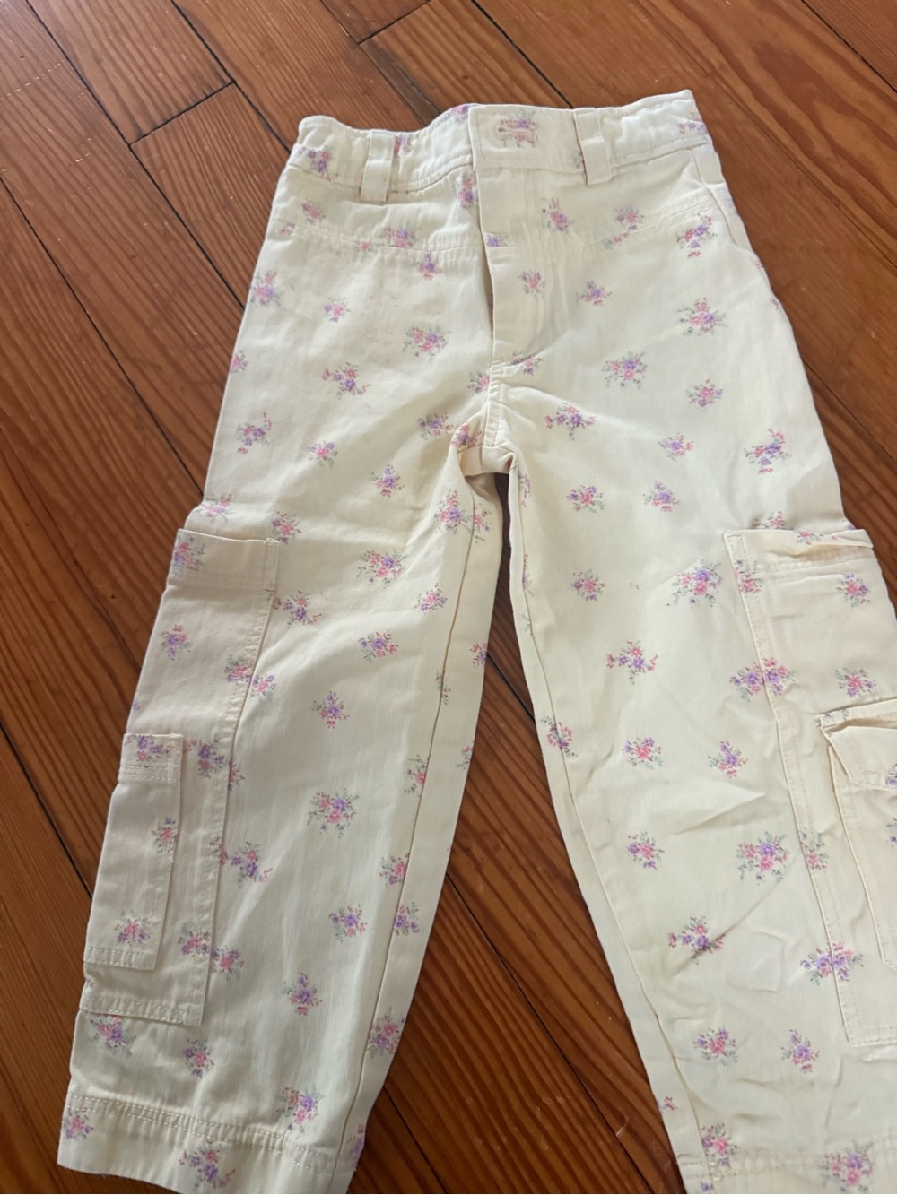 Zara Yellow Floral Trim Girls' pants
